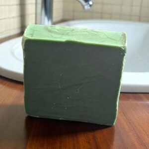 Our dark green bar of cold process soap